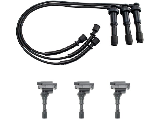 Ignition Coil and Spark Plug Wire Set 4 Piece - 2003-2006 Hyundai Santa Fe 3.5L V6 - TRQ 182-02027812