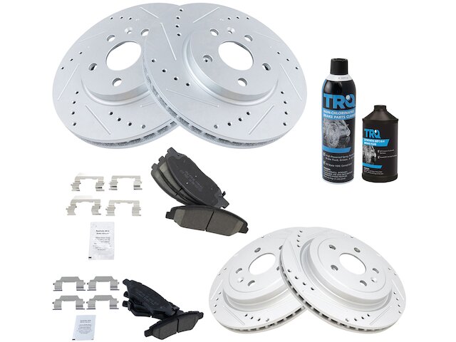 Front and Rear Brake Pad and Rotor Kit - 2008-2014 Cadillac CTS - TRQ 28790-02033355