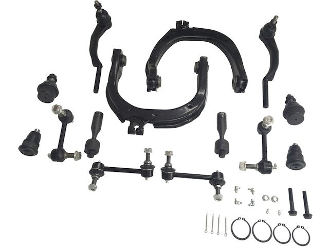 Front Control Arm Ball Joint Tie Rod and Sway Bar Link Kit - 14 Piece - 2004-2006 Chevrolet Trailblazer EXT (For Vehicles with 16mm Thread Outer Tie Rods Only) - Replacement 127821-02037982