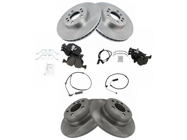 Front and Rear Brake Pad Rotor and Wear Sensor Kit - 2000-2006 BMW X5 - TRQ 1185-02078158