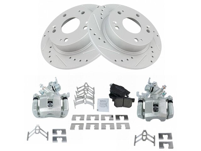 Rear Brake Pad Rotor and Caliper Set - 2004-2008 Acura TSX - TRQ 17778-02081847