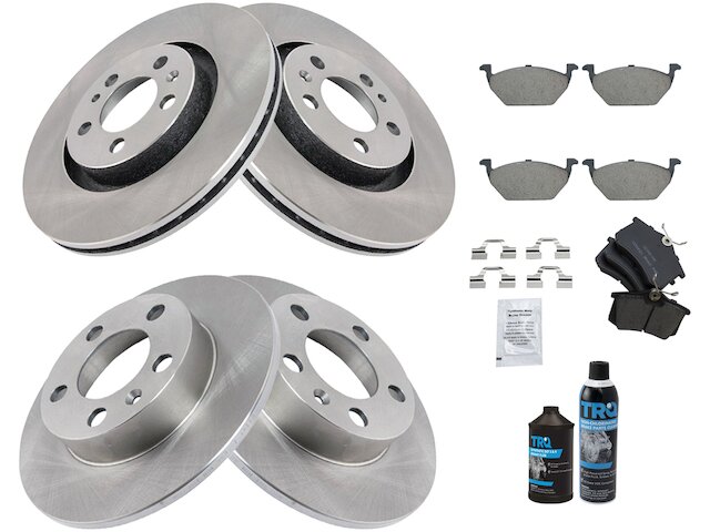 Front and Rear Brake Pad and Rotor Kit - 1999 Volkswagen Jetta 1.9L 4-Cylinder - TRQ 7447-02085700