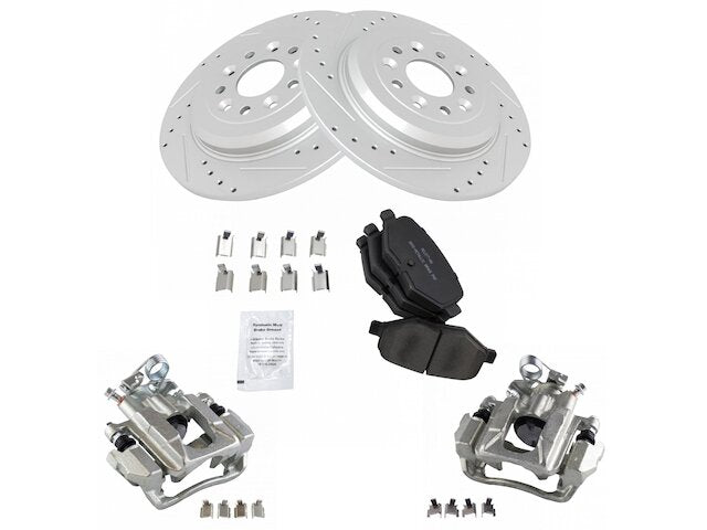 Rear Brake Pad Rotor and Caliper Set - 2013-2015 Ford Taurus - TRQ 119542-02136723