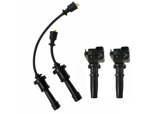 Ignition Coil and Spark Plug Wire Set 3 Piece - 1999-2003 Hyundai Sonata 2.4L 4-Cylinder VIN S - TRQ 171-02143210