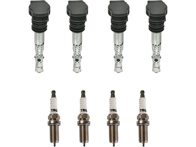 Ignition Coil and Spark Plug Kit 8 Piece - 2001-2005 Volkswagen Beetle - TRQ 7470-02178572