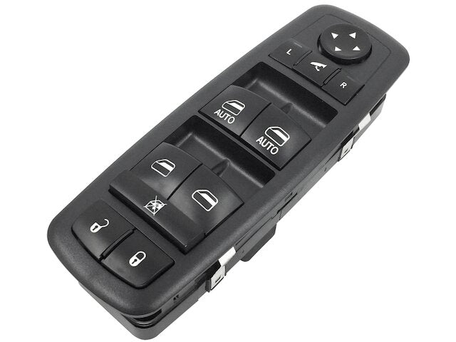 Front Left Driver Side Power Window Master Switch - with Power Folding Mirrors and Dual Auto Up and Down - 2013-2016 Ram 3500 4-Door - Replacement 124259-02184558