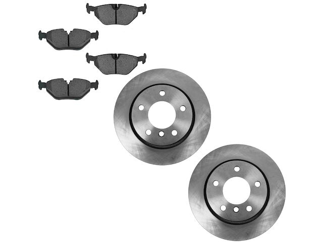 Rear Brake Pad and Rotor Kit - 2000 BMW 323Ci Convertible - TRQ 957-02194334