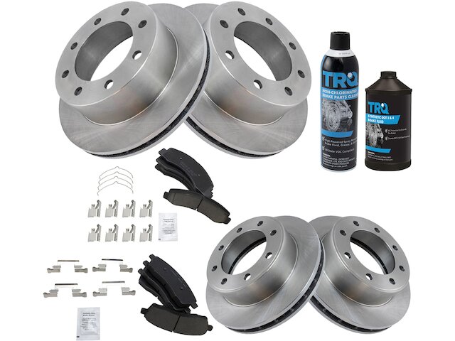 Front and Rear Brake Pad and Rotor Kit - 1999-2004 Ford F350 Super Duty 4WD - TRQ 5365-02203865