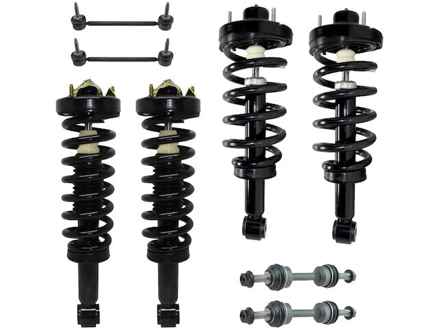 Front and Rear Strut Assembly and Sway Bar Link Kit - 2007-2013 Ford Expedition - Detroit Axle 19017-02215234