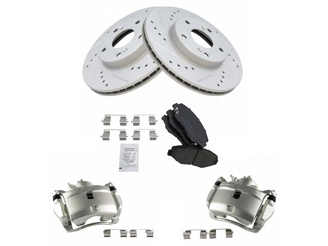 Front Brake Pad Rotor and Caliper Set - 2003-2011 Honda Element - TRQ 7014-02235188