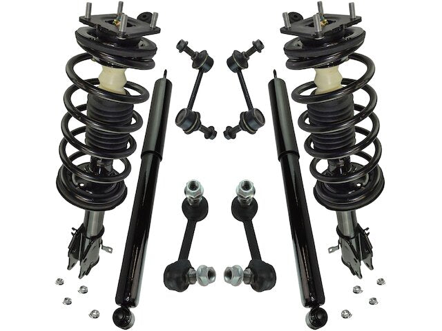 Front and Rear Shock Strut Coil Spring Sway Bar Link Kit 8 Piece - 2007-2015 Mazda CX9 - TRQ 24044-02250206