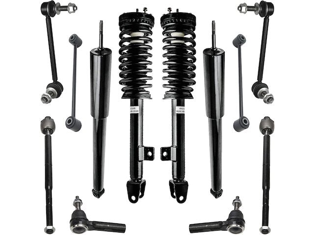 Front and Rear Shock Strut Coil Spring Tie Rod Kit - 2005-2008 Dodge Magnum - Detroit Axle 18192-02296796