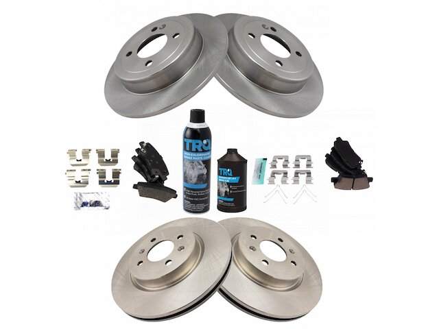 Front and Rear Brake Pad and Rotor Kit - 2019 Hyundai Accent - TRQ 146660-02298953