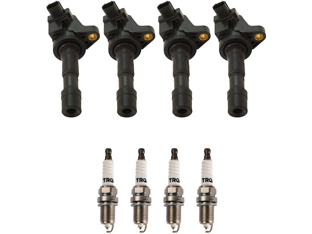 Ignition Coil and Spark Plug Kit - 8 Piece - 2009-2013 Honda Fit 1.5L 4-Cylinder - TRQ 30137-02301202