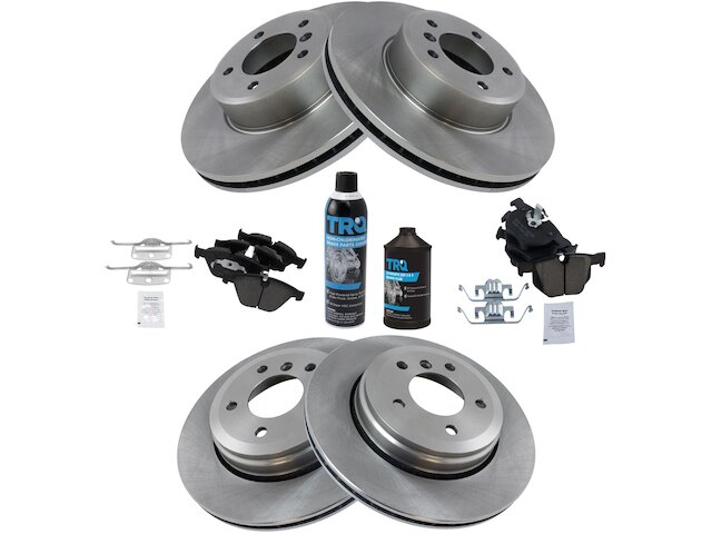 Front and Rear Brake Pad and Rotor Kit - 2004-2006 BMW 525i - TRQ 17799-02307694