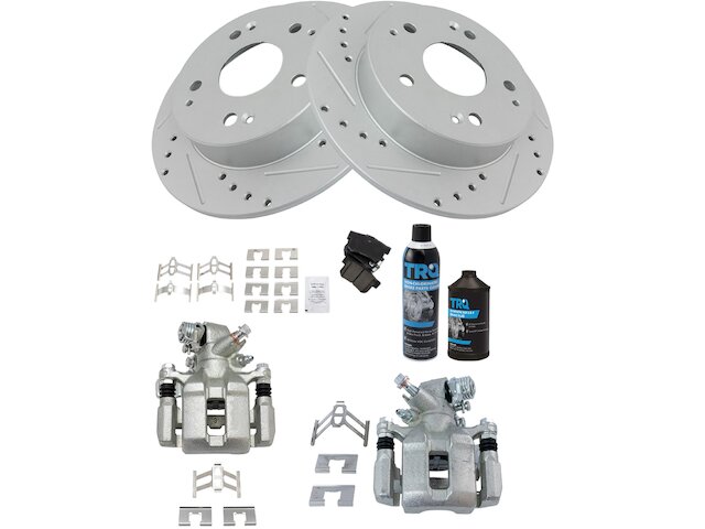 Rear Brake Pad Rotor and Caliper Set - 2004-2005 Honda Civic Si - TRQ 17898-02322810