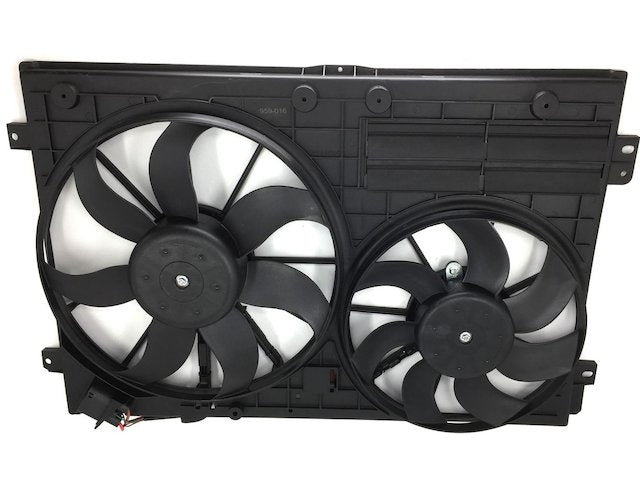 Dual Radiator Cooling Fan Assembly - with Male Connector - 2006-2010 Volkswagen GTI 2.0L 4-Cylinder Turbo - Replacement 30305-02383872
