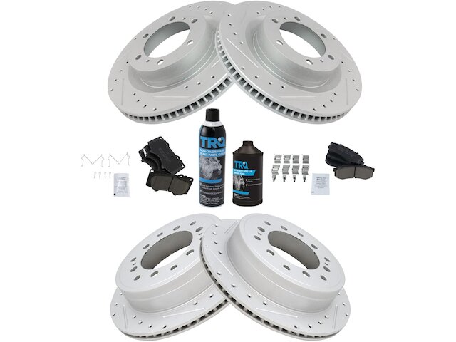 Front and Rear Brake Pad and Rotor Kit - 2010-2022 Lexus GX460 - TRQ 96094-02385959