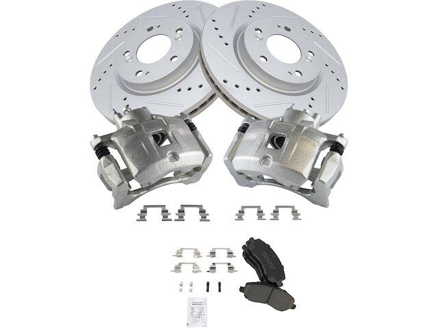 Front Brake Pad Rotor and Caliper Set - 2007-2012 Dodge Caliber - TRQ 18960-02408595
