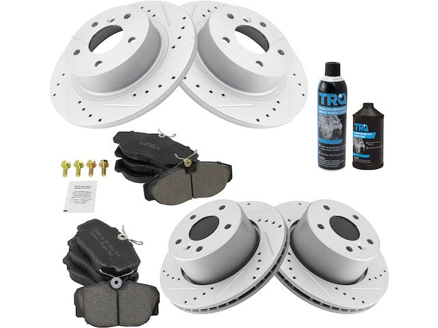 Front and Rear Brake Pad and Rotor Kit - 1999-2004 Land Rover Discovery Series II - TRQ 278-02426199