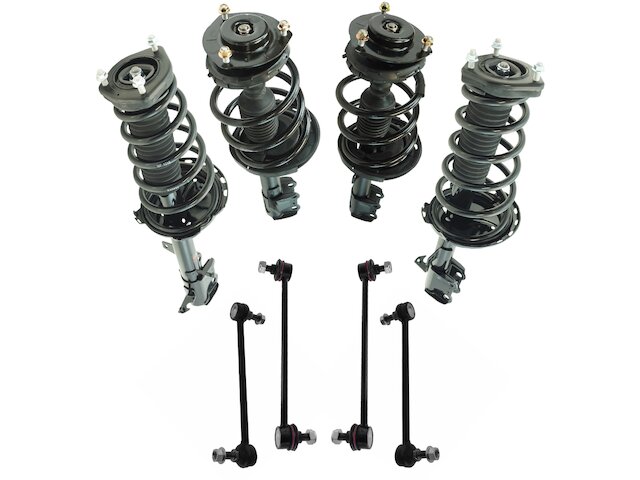 Front and Rear Strut Coil Spring and Sway Bar Link Kit - 8-Piece - 2009-2012 Toyota Venza AWD - TRQ 138415-02434658