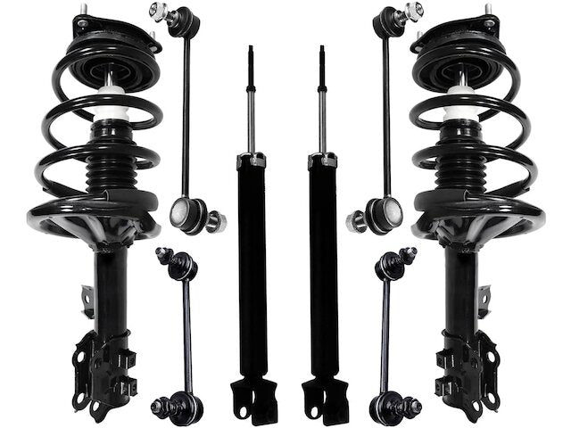 Front and Rear Shock Strut Coil Spring Sway Bar Link Kit - 2007-2010 Hyundai Elantra - Detroit Axle 24099-02437211