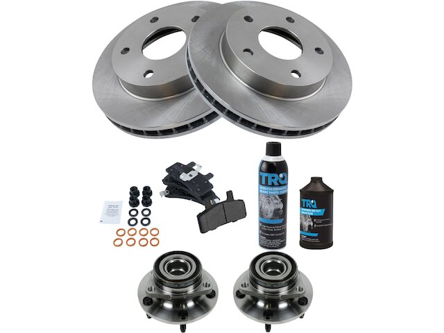 Front Brake Pad and Rotor and Wheel Hub Kit - 1994-1999 Dodge Ram 1500 4WD - TRQ 1964-02445916