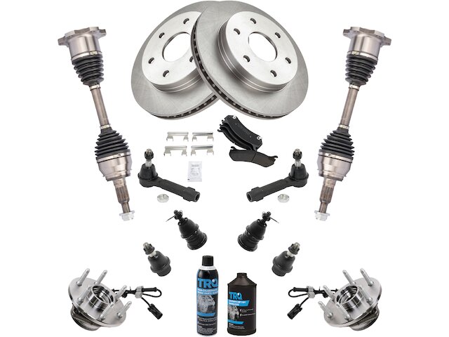 Front Brake Pad Rotor Axle Wheel Hub Kit - 2007 Chevrolet Silverado 1500 Classic 4WD - TRQ 137387-02454796