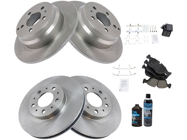 Front and Rear Brake Pad and Rotor Kit - 1998-2000 Volvo S70 FWD - TRQ 870-02457326