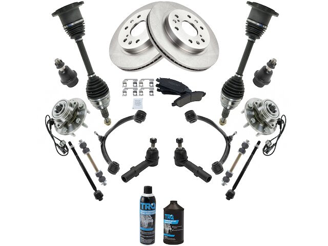 Front Brake Pad Rotor Axle Wheel Hub Control Arm Kit - 2007-2013 GMC Sierra 1500 - TRQ 19022-02462443