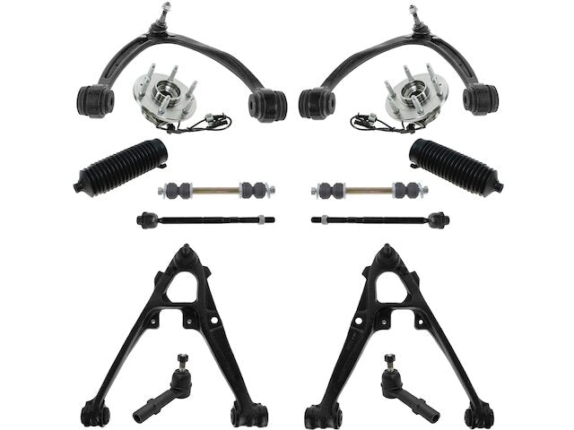 Front Wheel Hub Control Arm Ball Joint Tie Rod End Kit 14 Piece - 2007-2013 Chevrolet Silverado 1500 - TRQ 19009-02501176