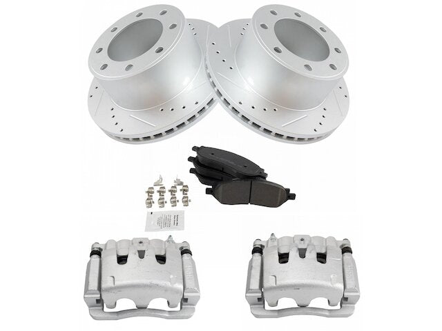 Rear Brake Pad Rotor and Caliper Set - 2005-2007 Ford F250 Super Duty - TRQ 18249-02507034