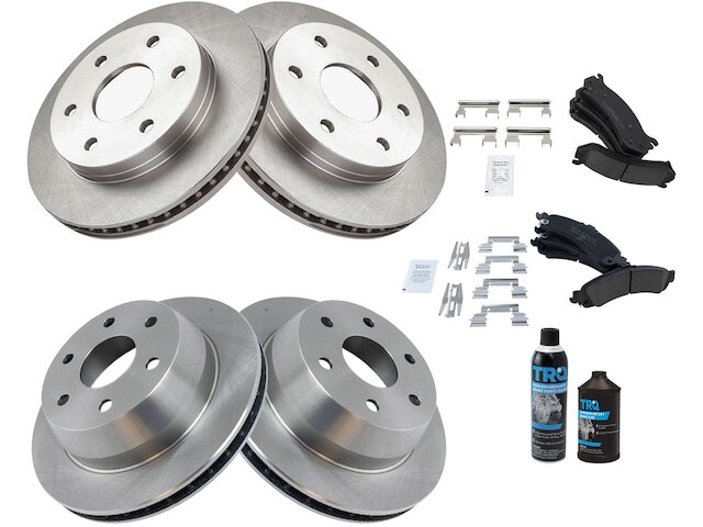 Front and Rear Brake Pad and Rotor Kit - 2002-2006 GMC Sierra 1500 - TRQ 4252-02512346