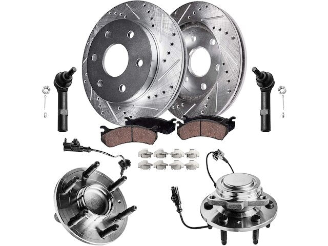 Front Brake Pad and Rotor and Wheel Hub Kit - 2008-2014 Chevrolet Suburban 1500 - Detroit Axle 28788-02537551