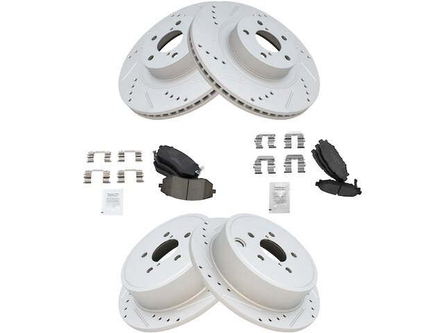 Front and Rear Brake Pad and Rotor Kit - 2010-2012 Subaru Outback 2.5L H4 - TRQ 96048-02549759