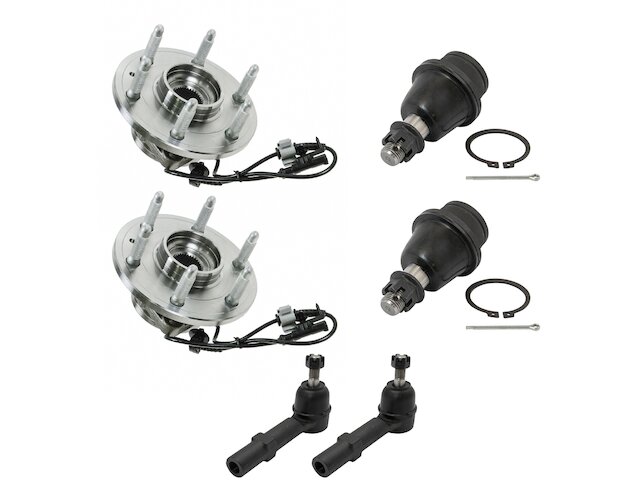 Front Wheel Hub Ball Joint Tie Rod End Kit 6 Piece - 2007-2014 Cadillac Escalade ESV AWD - TRQ 127828-02555791