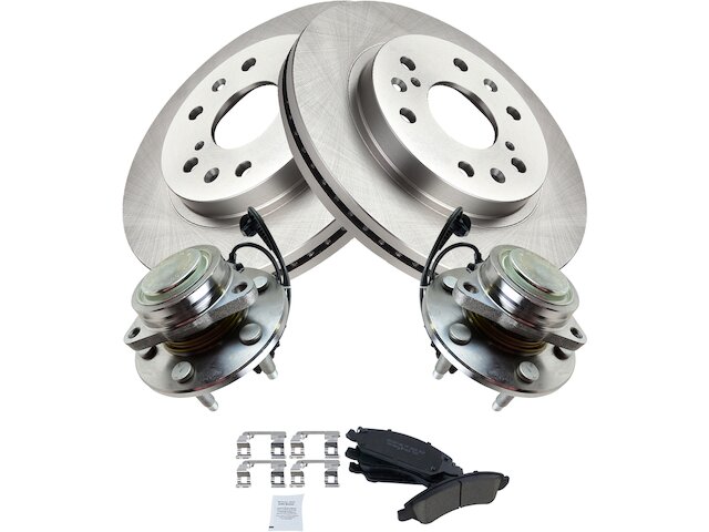 Front Brake Pad and Rotor and Wheel Hub Kit - 2007-2013 GMC Sierra 1500 RWD - TRQ 19022-02558709