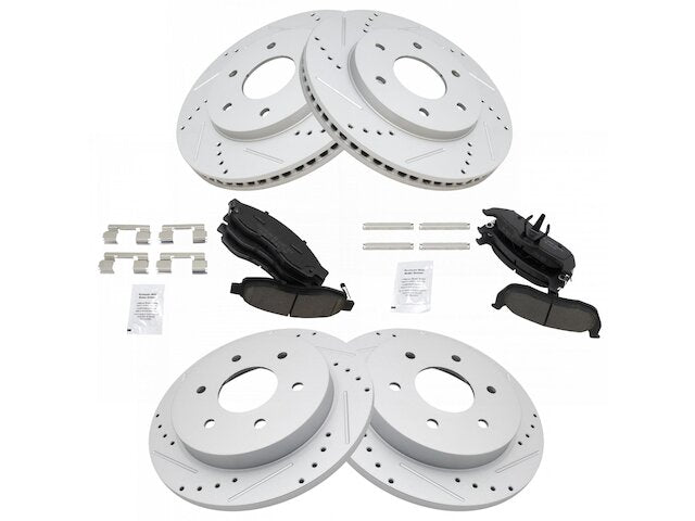 Front and Rear Brake Pad and Rotor Kit - 2004 Nissan Pathfinder Armada - TRQ 138414-02560373
