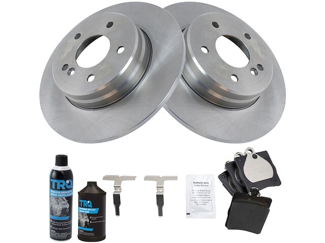 Rear Brake Pad and Rotor Kit - 1998-2002 Mercedes E430 Base - TRQ 6401-02581743