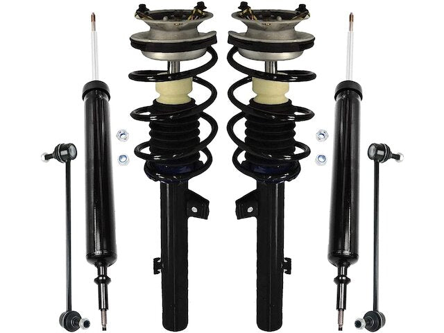 Front and Rear Shock Strut Coil Spring Sway Bar Link Kit - 2007-2013 BMW 335i - Detroit Axle 19126-02587836