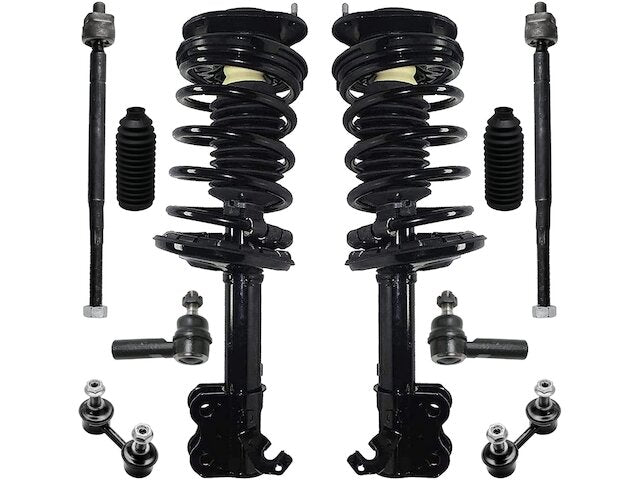 Front Strut Coil Spring Sway Bar Link Tie Rod End Kit - 1993-2002 Toyota Corolla Sedan - Detroit Axle 8007-02624621
