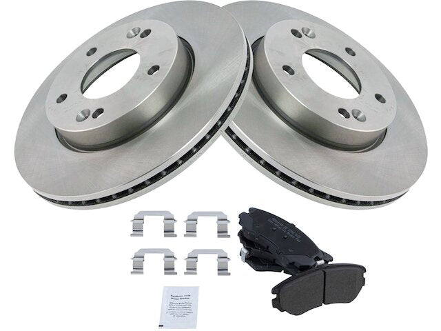 Front Brake Pad and Rotor Kit - 2010-2011 Kia Soul 1.6L 4-Cylinder - TRQ 30404-02648233