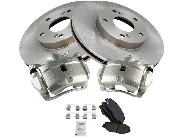 Front Brake Pad Rotor and Caliper Set - 2003-2011 Honda Element - TRQ 7014-02662081