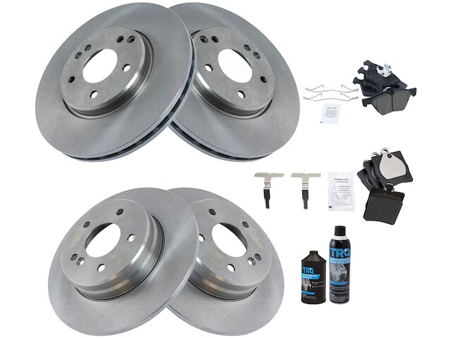 Front and Rear Brake Pad and Rotor Kit - 1998-2002 Mercedes E430 RWD - TRQ 6401-02701017