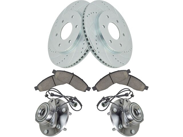 Front Brake Pad and Rotor and Wheel Hub Kit - 2004-2005 Nissan TITAN - TRQ 18000-02720000