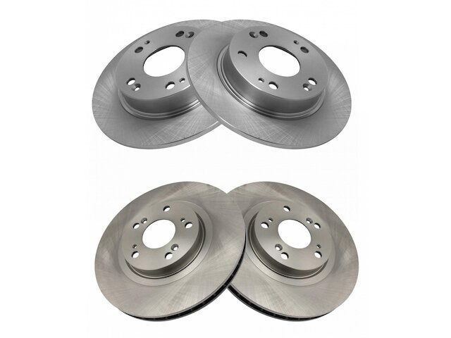 Front and Rear Brake Rotor Set 4 Piece - 2006-2011 Honda Civic Si Sedan - TRQ 18780-02727308