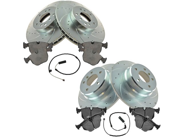 Front and Rear Brake Pad Rotor and Wear Sensor Kit - 2000-2006 BMW X5 - TRQ 1185-02790651