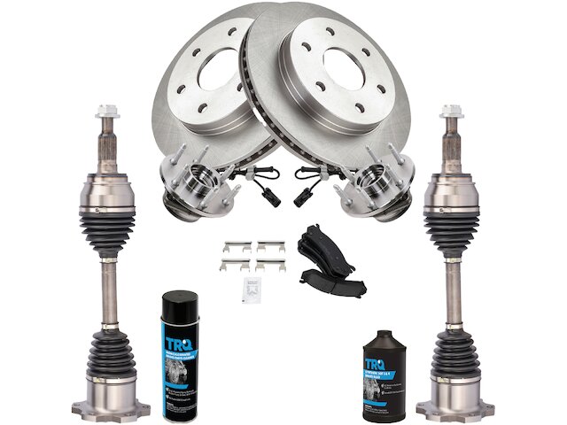 Front Brake Pad Rotor Axle Wheel Hub Kit - 1999-2006 GMC Sierra 1500 - TRQ 4254-02807378