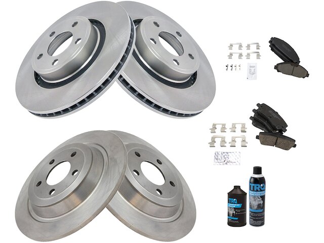 Front and Rear Brake Pad and Rotor Kit - 2015-2017 Ford Mustang - TRQ 129827-02807913
