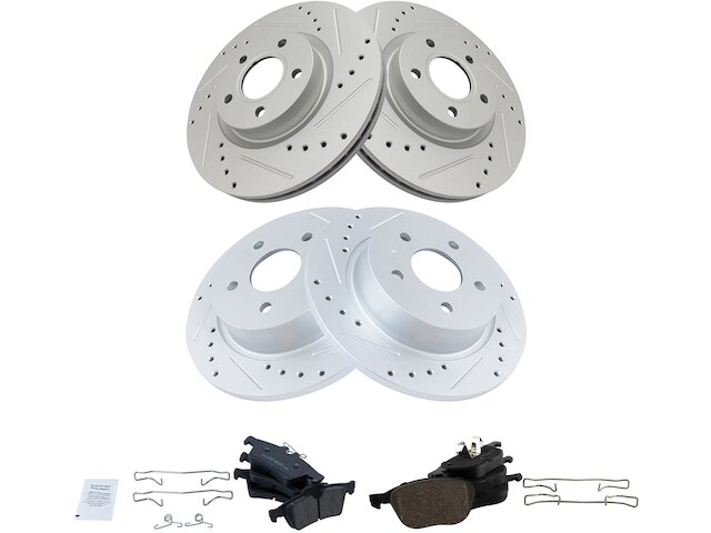 Front and Rear Brake Pad and Rotor Kit - 2013-2016 Ford C Max - TRQ 119725-02836990